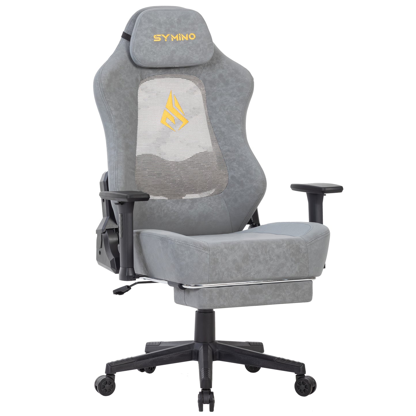 Ergonomische Bureaustoel – Bureaustoel Met Mesh Rugleuning – Kantoorstoel – Werkstoel – Stoel Met Hoofdkussen – Grijs – Verstelbare Hoogte – Ademend Mesh Design