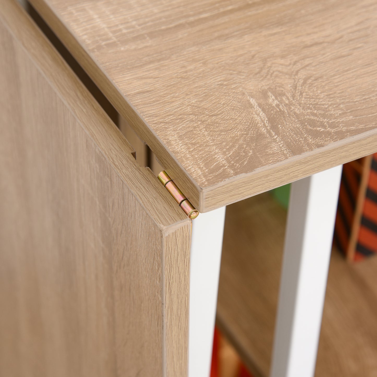 Bureautafel – Schrijftafel – Computerbureau – Inklapbaar Bureau – Mobiel Bureau Op Wieltjes – MDF Natuurlijk – Werkblad 107 x 55 cm