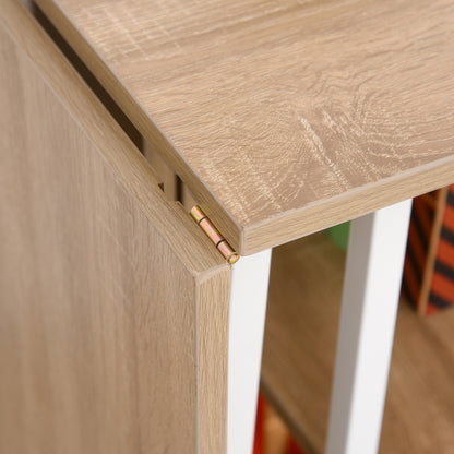 Bureautafel – Schrijftafel – Computerbureau – Inklapbaar Bureau – Mobiel Bureau Op Wieltjes – MDF Natuurlijk – Werkblad 107 x 55 cm