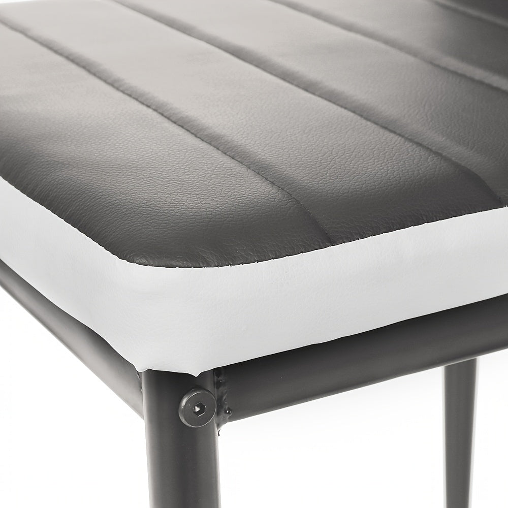 Eetkamerstoelen – Stoelen – Kuipstoelen – Keukenstoelen – Set van 6 – Kunstleer Bekleding – Metalen Onderstel – Grijs Wit