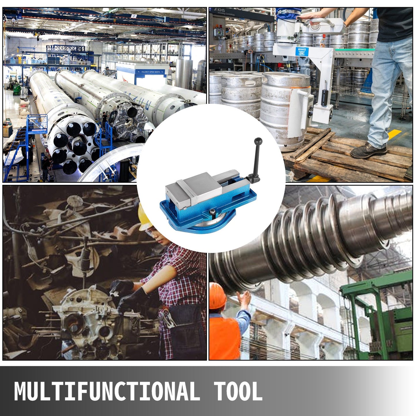 Freesbankklem – Bankklem – Werkbankklem – Freesmachineklem – Zaagklem – 10 cm Klemwijdte – 360° Draaibare Basis – Gietijzeren Stevige Grip