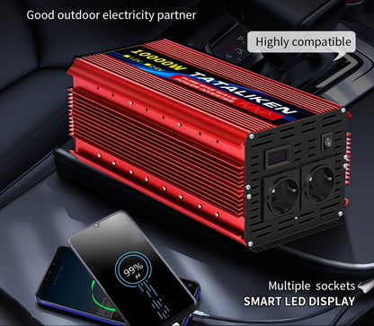 Zuivere Sinusomvormer – Stroomomzetter – Omvormer – Spanningsomvormer – Power Inverter – 12V Naar 220V – 10.000W Vermogen – Compact Met LED-Display