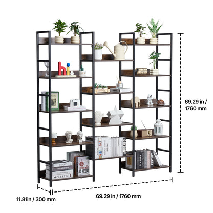 Boekenkast Metaal – Boekrek – Plantenrek – Opbergkast – Wandkast – 14 Lagen – Stabiel Metalen Frame – Waterafstotende Panelen