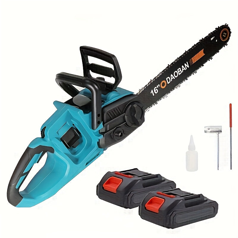 40.64 cm Brushless Chainsaw 3500W Rechargeable Electric Chain Saw Cordless Trimming Woodworking Power Tools Handheld Gardening Cutter With 2 Lithium Batteries