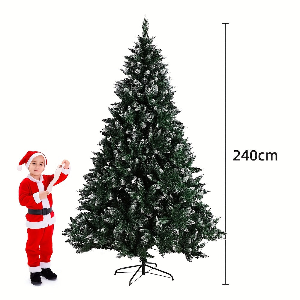 Kunstkerstboom – Nepkerstboom – Kerstboom Kunststof – Kerstboom 240 cm – Kerstdecoratie – 1400 PVC Takken – Stevige Metalen Standvoet – Besneeuwd Design – Onderhoudsvrij