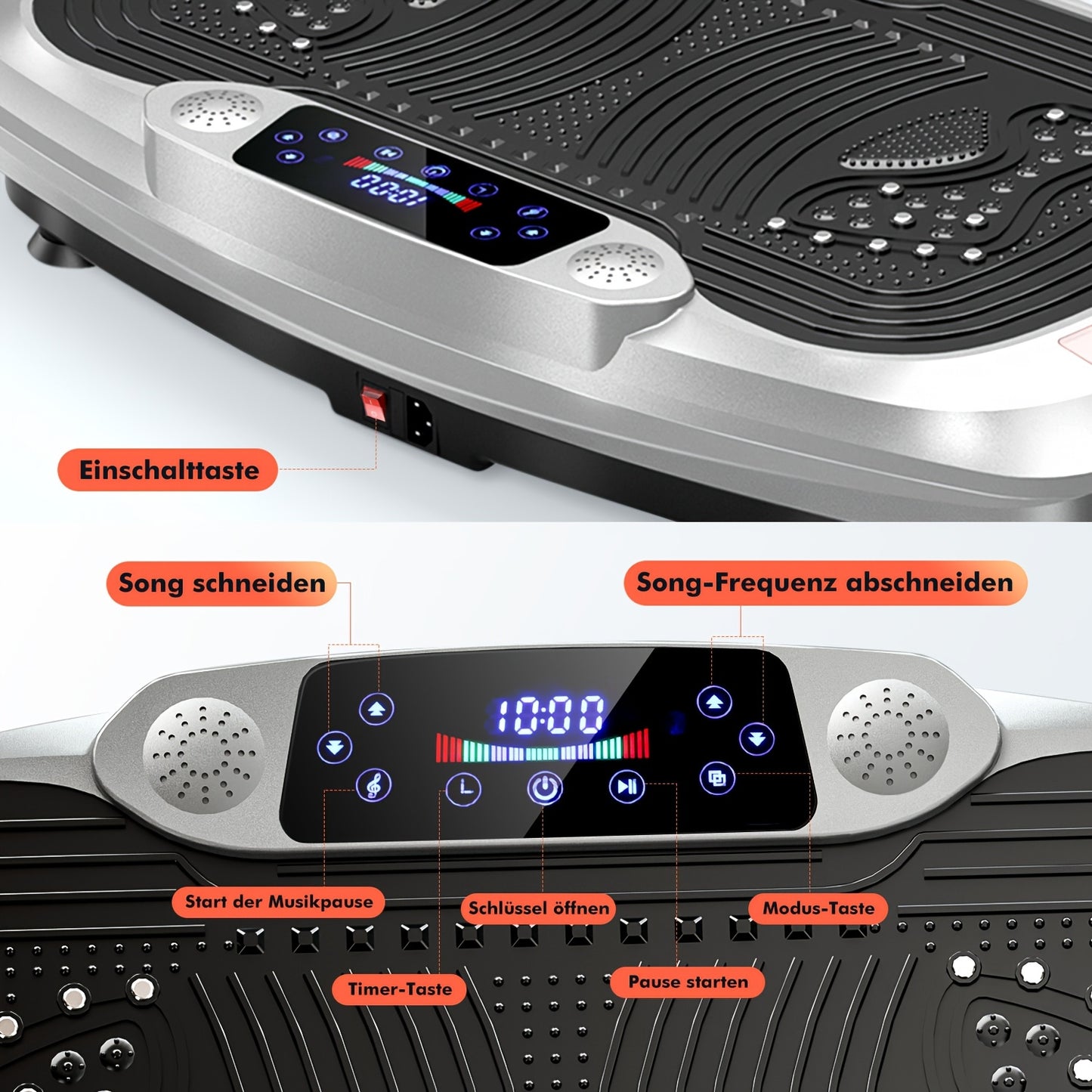 Vibratieplaat – Trilmachine – Balance Board – Fitnessplaat – Trainingsapparaat – 300W Motor – 120 Snelheidsniveaus Touchbediening