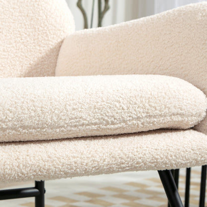 Schommelstoel – Relaxstoel – Fauteuil – Loungestoel – Voedingsstoel – 10 cm Dikke Foam Zitting – Gebogen Stalen Poten