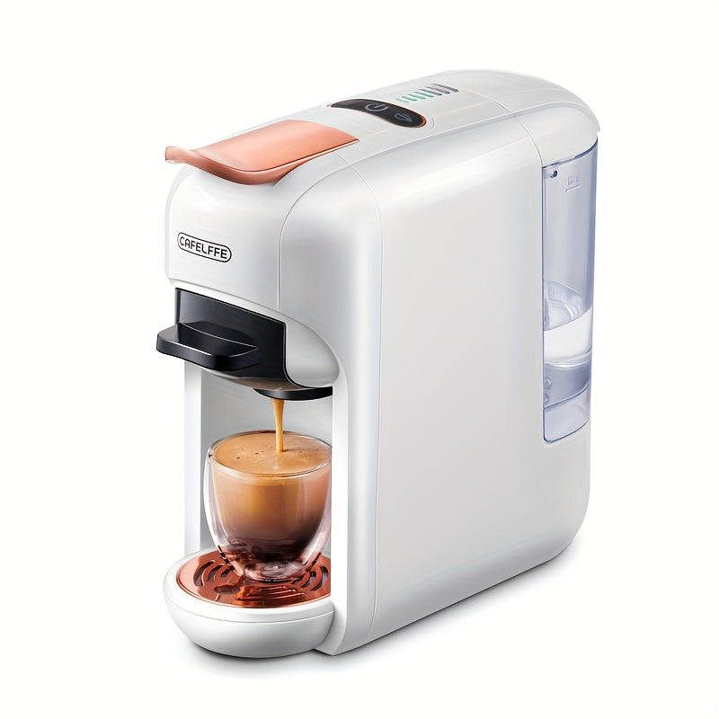 1pc CAFELFFE 5-in-1 Multifunctional Capsule Coffee Machine | Hot/Cold | Compatible with NES, DG, K Capsules, ESE, and Ground Coffee | 1450W Automatic Coffee Maker for Home & Office | Ideal Gift for Family, Father, Mother, Hus