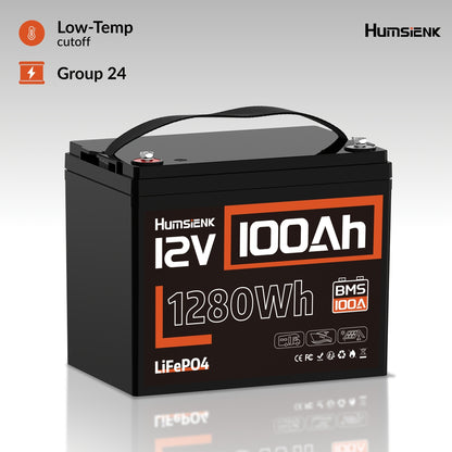 Accu – Lithium accu – LiFePO4 accu – Camper accu – Bootaccu – 12V 100Ah – Ingebouwd 100A BMS – 15.000+ laadcycli voor lange levensduur