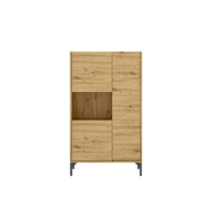 Crono Credenza, High Living Room Buffet, Modern 3-Door Sa Sideboard, 81X43H135 Cm, Available in 3 Colors
