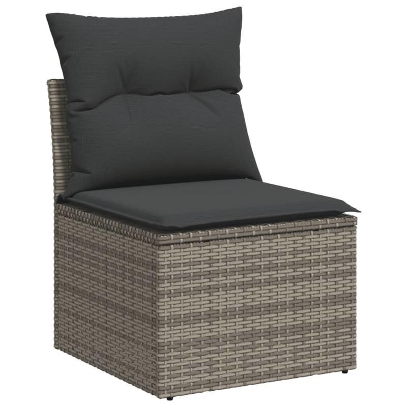 6-delige Loungeset – Tuinmeubelset – Lounge Set – Buitenmeubelen – Tuin sofa – Grijs – Weerbestendig Poly Rattan – Afneembare Wasbare Kussens