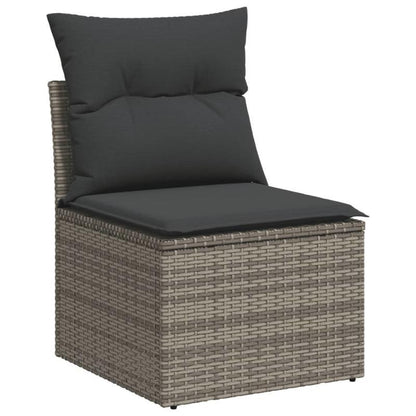6-delige Loungeset – Tuinmeubelset – Lounge Set – Buitenmeubelen – Tuin sofa – Grijs – Weerbestendig Poly Rattan – Afneembare Wasbare Kussens