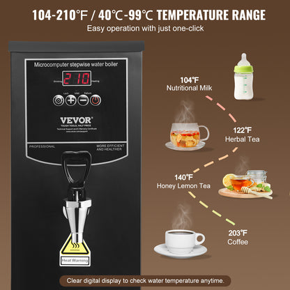 Waterkoker – Warmwaterdispenser – Heetwater Boiler – Elektrische Waterkoker – Drankenverwarmer – 10 Liter Inhoud – 2500W Vermogen