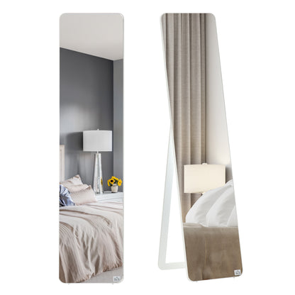 Full-Body Spiegel – Garderobespiegel – Staande Spiegel – Opvouwbare Spiegel – Muurspiegel – Wit – Stevig Dennenhouten Frame – 160 cm Hoog