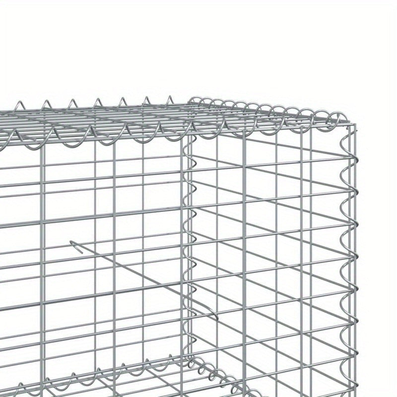 Gabionmand – Schanskorf – Schanskorfmand – Tuinafscheiding – Tuinmuur – Gegalvaniseerd Staal – Met Afsluitbaar Deksel – 400x50x50 cm