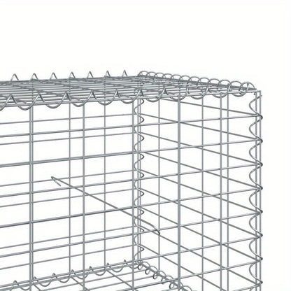 Gabionmand – Schanskorf – Schanskorfmand – Tuinafscheiding – Tuinmuur – Gegalvaniseerd Staal – Met Afsluitbaar Deksel – 400x50x50 cm