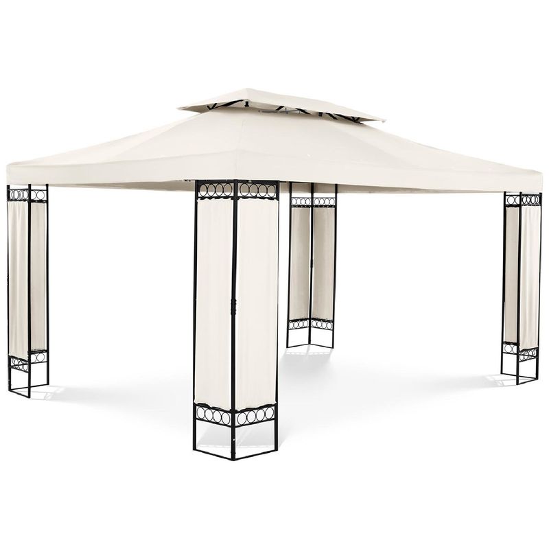 Tuinpaviljoen – Tuinkoepel – Overkapping – Prieel – Pergola – Water- en UV-bestendig – Stevig Stalen Frame 3x4m