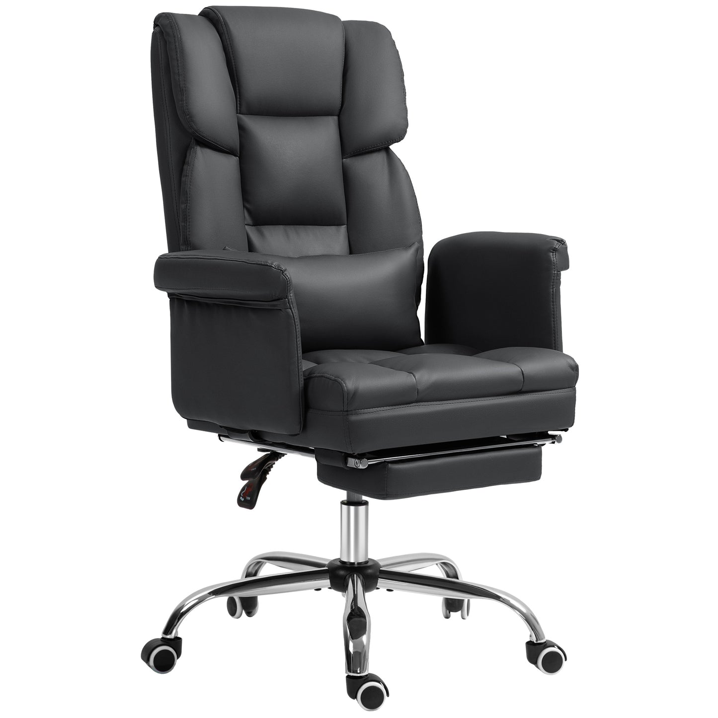 Ergonomische Bureaustoel – Kantoorstoel – Werkstoel – Bureaustoel Met Voetensteun – Zwarte Bureaustoel – Verstelbare Zithoogte 48-56 cm – Kantelbare Rugleuning