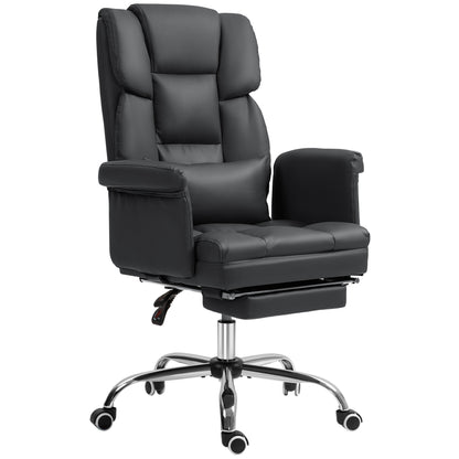Ergonomische Bureaustoel – Kantoorstoel – Werkstoel – Bureaustoel Met Voetensteun – Zwarte Bureaustoel – Verstelbare Zithoogte 48-56 cm – Kantelbare Rugleuning