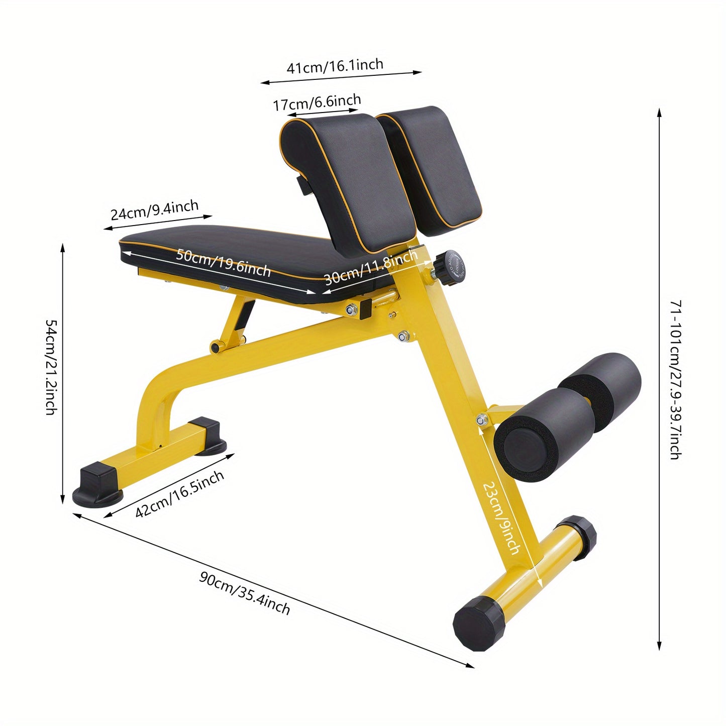 Heavy-Duty Multifunctional Fitness Chair - Adjustable Height (10-Level), Foldable Exercise Equipment with 299.82 KG Weight Capacity, PU Cushioned Seat & Sturdy Base - Home Gym, Squats, Push-Ups, Back Extensions - Space-Saving