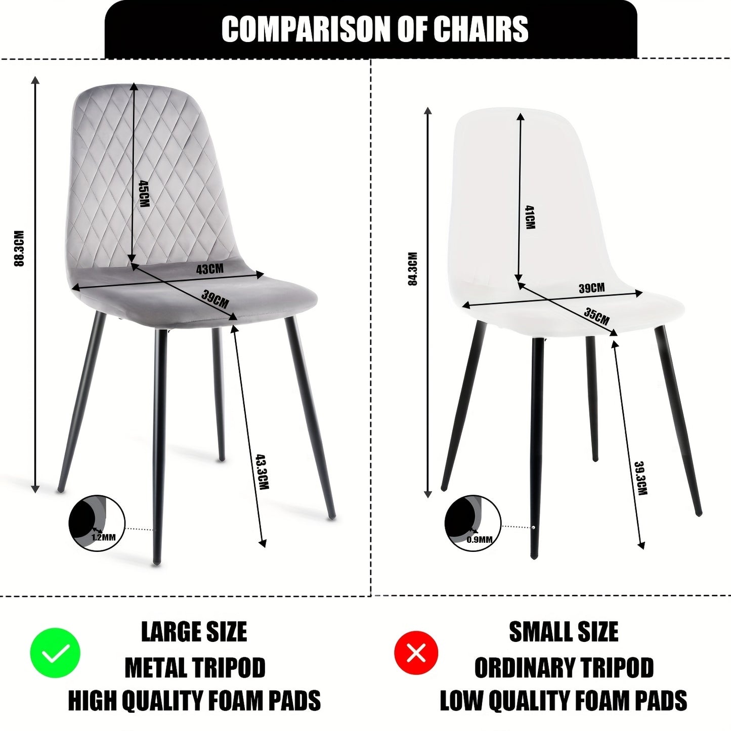 Eetkamerstoel – Stoel – Kuipstoel – Designstoel – Zonder armleuningen – Fluwelen bekleding – Duurzaam metalen frame