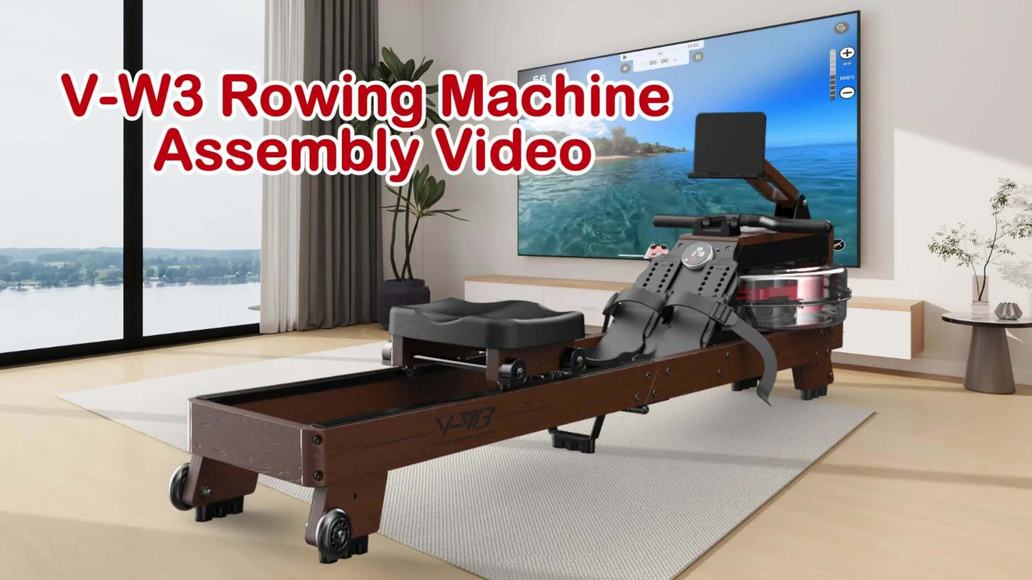 Roeimachine – Waterroeier – Fitnessroeier – Homegym Roeimachine – Indoor Roeitrainer – Massief Eikenhout – Inklapbaar & Waterweerstand – Geschikt Voor 1,2m Tot 2m & Max 175 kg