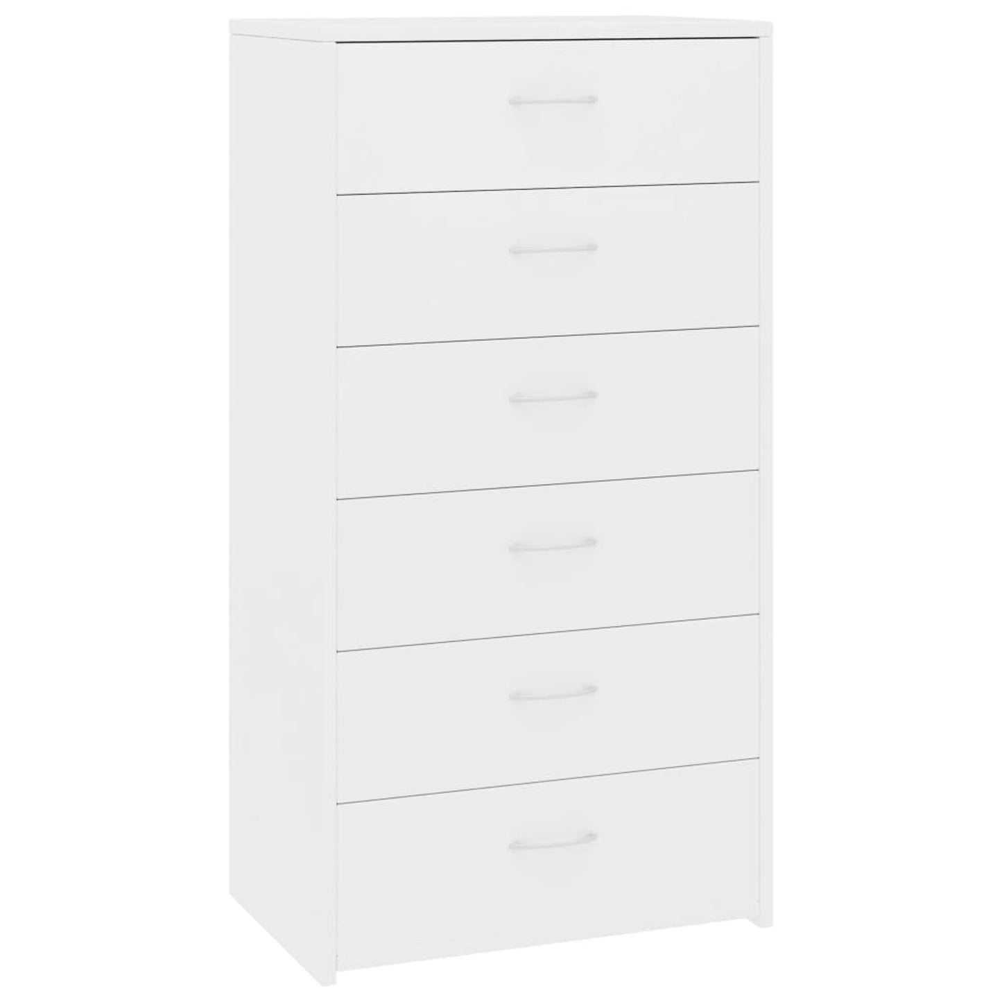 Dressoir – Sideboard – Opbergkast – Ladekast – Commode – 6 Laden – Wit – 50x34x96 cm – Gemaakt van Duurzaam Engineered Wood