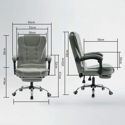Home Office Office Chair, Height Adjustable Padded Computer Chair, High Back Chair with Cushioned Armrests and Retractable Footrest, Manager Chair for Home Office Study Meeting Room