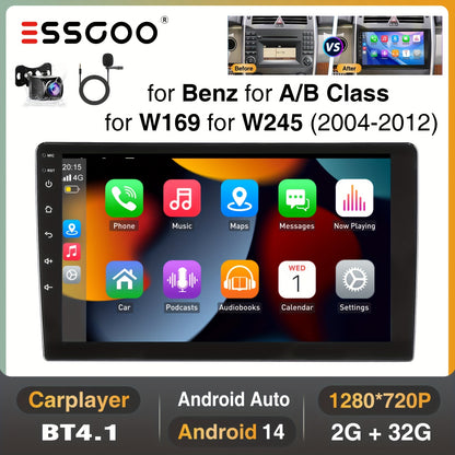Autoradio – Multimedia Systeem – Navigatie – Touchscreen – Achteruitrijcamera – 9 Inch IPS Scherm – Draadloze CarPlay & GPS Navigator