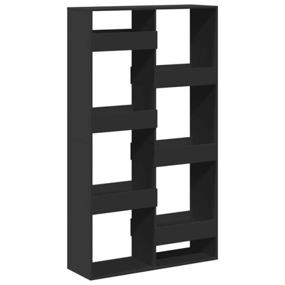 Kamerscherm Modern Black Wooden Room Divider, 100x33x175cm - Sleek Design with Multiple Compartments for Office, Bedroom, Living Room, Study