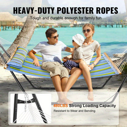 Dubbele Hangmat – Staande Hangmat – Draagbare Hangmat – Tuin Hangmat – Strand Hangmat – Stalen Frame – Inclusief Kussen