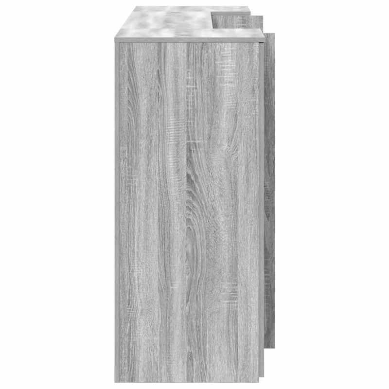 Receptiebalie – Ontvangstbalie – Balie – Kantoorbalie – Houten Balie – Ruim Werkblad 180x50x103,5 cm – Duurzaam Houtfineer Grijs-Wit
