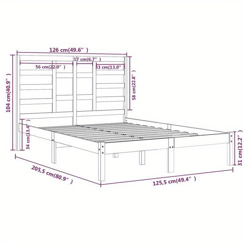 Contemporary Solid Wood Bed Frame 120x200cm - Light Wood Finish, Removable Headboard & Footboard, Easy Assembly, No Mattress Included, Minimalist Bedroom Furniture, Bedroom Furniture, Sleek Design, Durable Construction