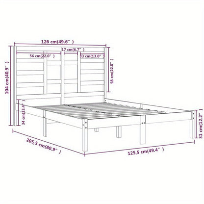 Contemporary Solid Wood Bed Frame 120x200cm - Light Wood Finish, Removable Headboard & Footboard, Easy Assembly, No Mattress Included, Minimalist Bedroom Furniture, Bedroom Furniture, Sleek Design, Durable Construction