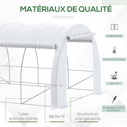 Tunnelkas – Serre – Kweekkas – Groentetunnel – Tuinkas Zwart – 12 m² – Gegalvaniseerd Stalen Frame – UV-Bescherming PE Afdekhoes