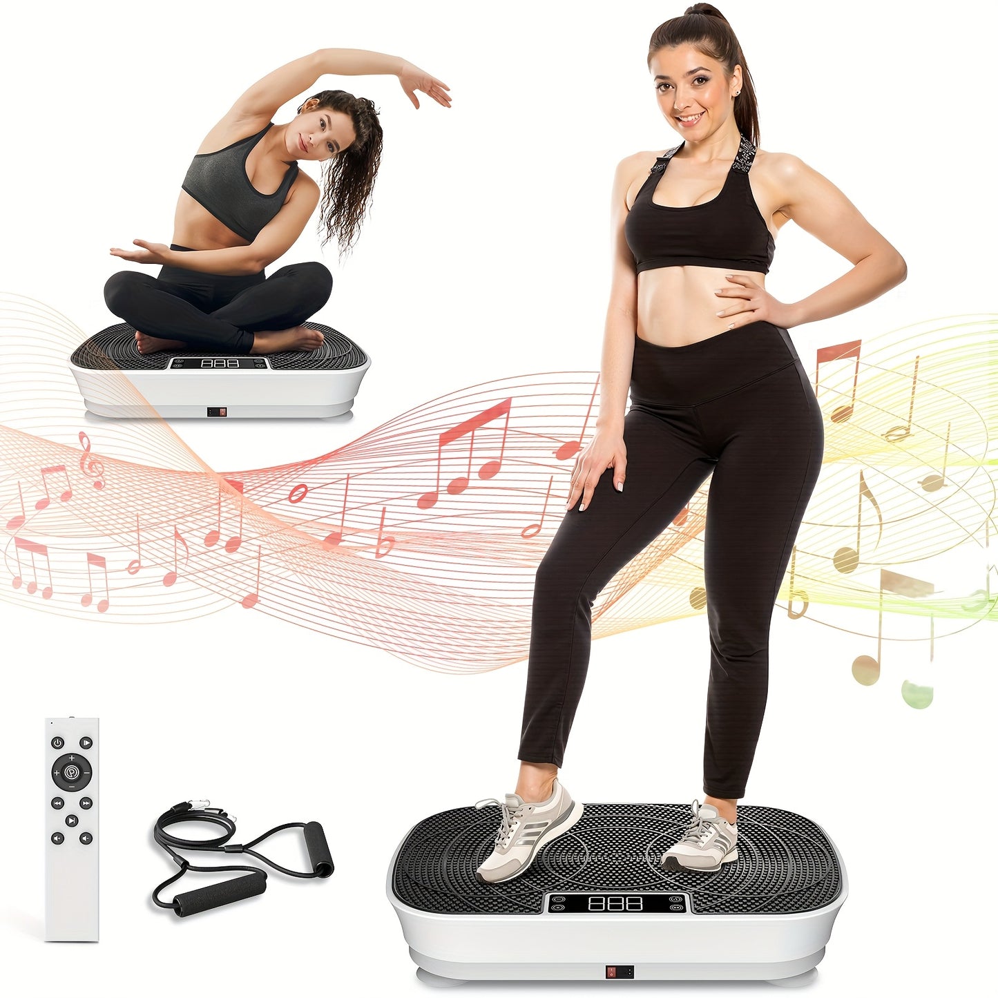 Trillingsplaat – Vibratieplaat – Fitness Plate – Vibratieboard – Workout Trainer – Zwart – 135 kg Max Belastbaarheid – 99 Snelheidsniveaus & Muziekspeler Functie
