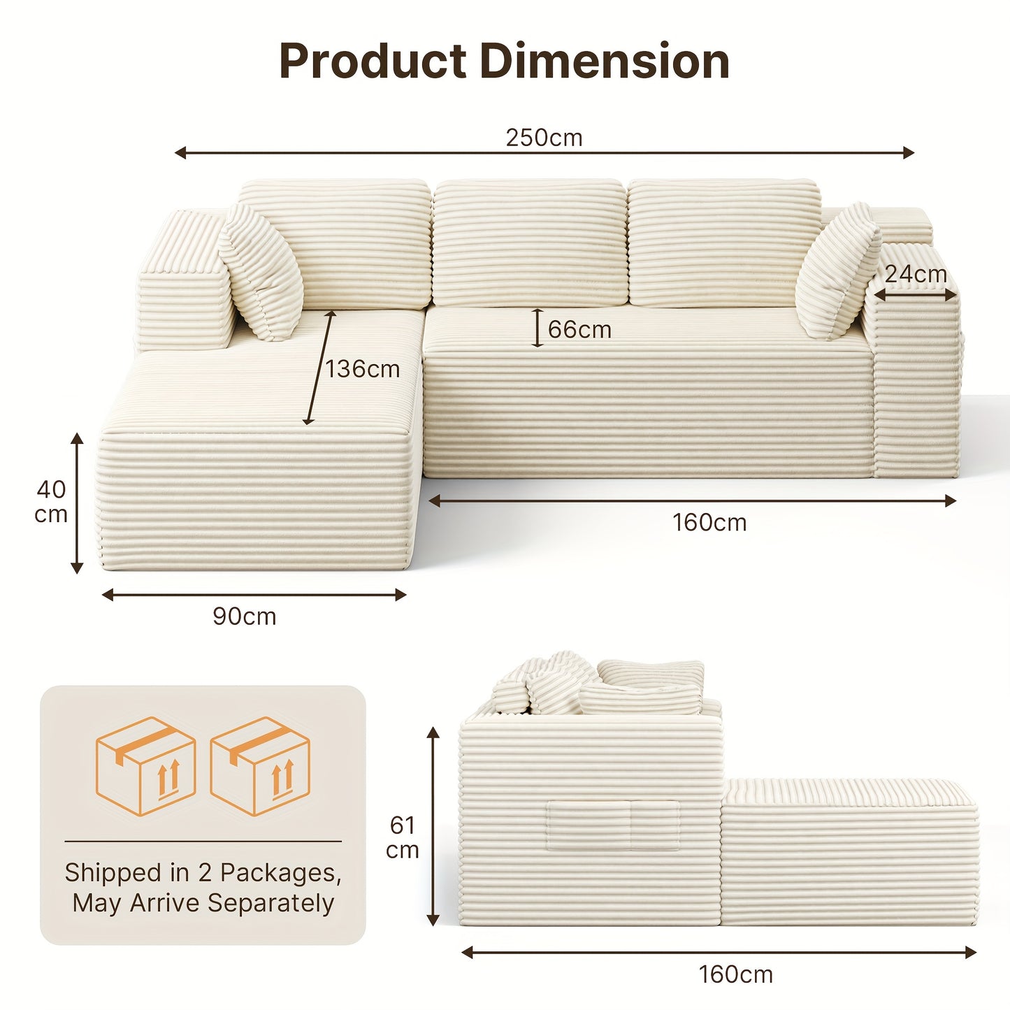 Hoekbank – Hoeksalon – L-vormige bank – Chaise longue bank – Modulaire sofa – Donkergrijs velvet – Memory foam kussens – Stevig frame