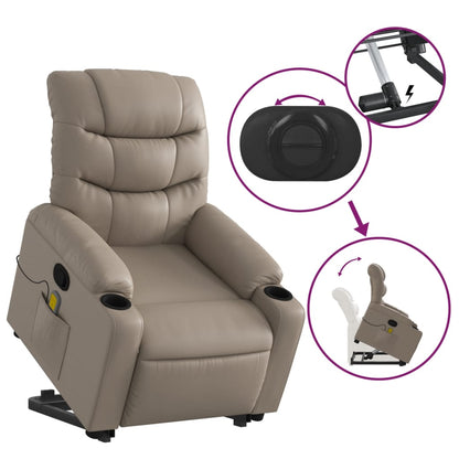 Sta-op stoel – Elektrische relaxfauteuil – Liftstoel – Verstelbare zetel – Elektrische relaxstoel – Elektrisch verstelbaar – Kunstleren bekleding – Liftfunctie met 135° kantelstand