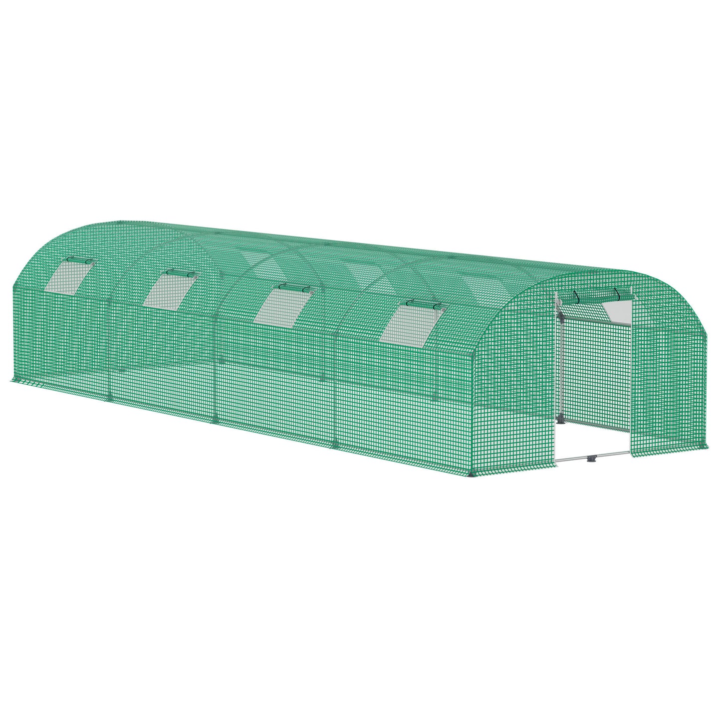 Kas – Tuinkas – Serre – Plantentent – Kweekkas – Gegalvaniseerd Stalen Frame – 3x8x2 Meter Met Vliegengaas en Ritsdeur