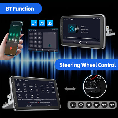 Multifunctionele Single DIN Autoradio – Android Autoradio – Navigatiesysteem – Touchscreen Radio – Auto Multimedia Speler – Met Camera & Microfoon – Draaibaar 10,1-inch HD Scherm – Android 13 Systeem