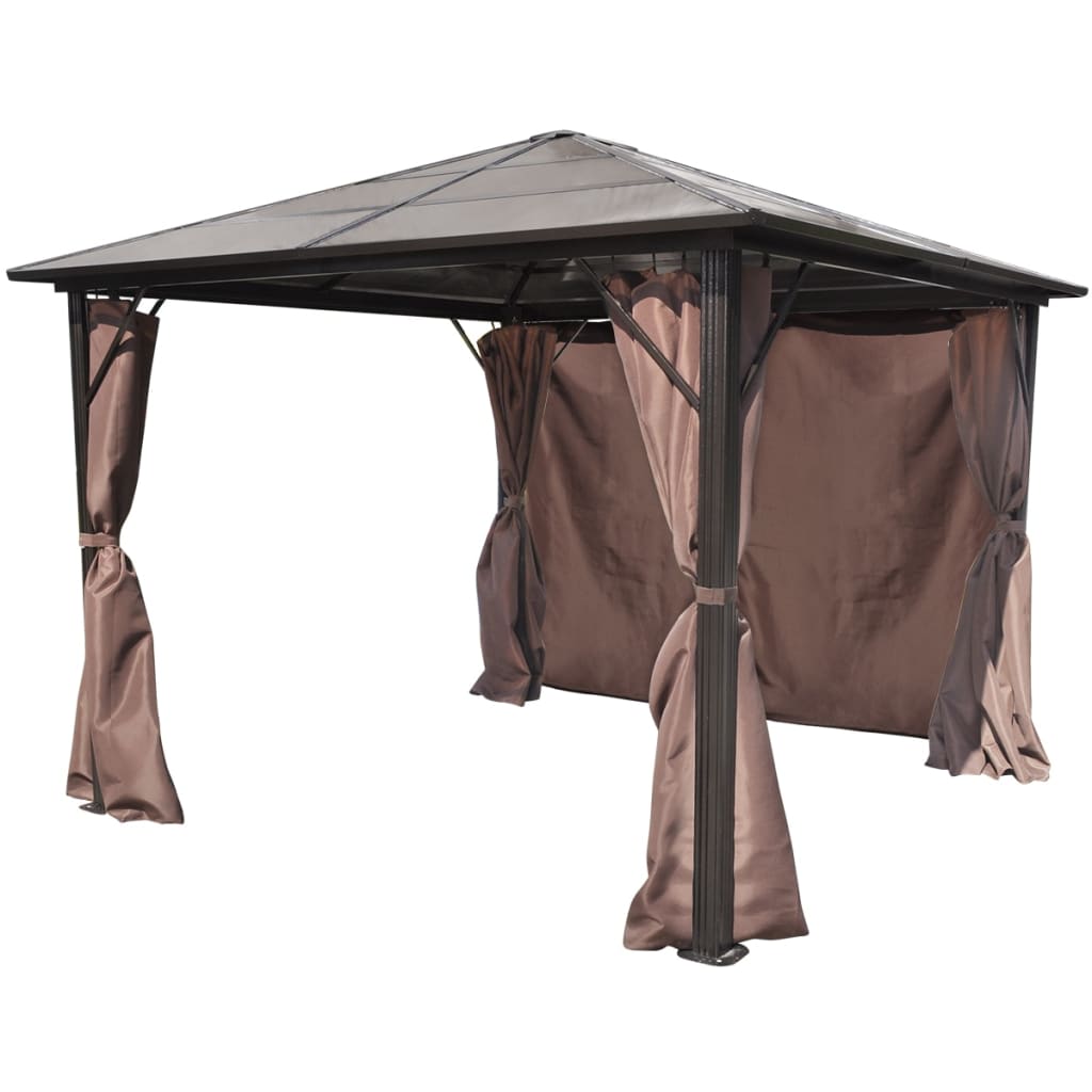 Tuinpaviljoen – Tuinhoed – Tuinoverkapping – Pergola – Tuinkoepel – 300x300 cm – UV-bestendig Polycarbonaat Dak – Roestvrij Aluminium Frame