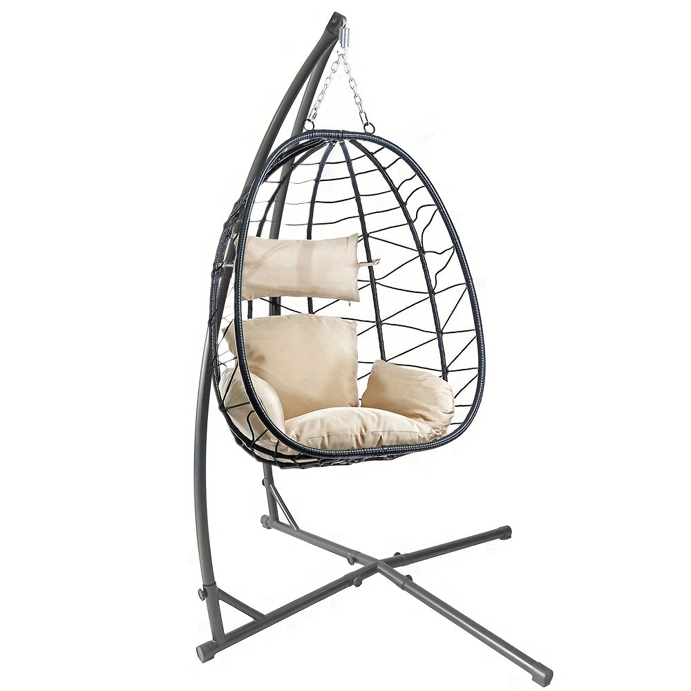 Hangmatstandaard – Hangmat Frame – Staande Hangmat Steun – Metal Hangmat Houder – Vrijstaande Hangmatstandaard – Max Draagkracht 130 kg – Gepoedercoat Stalen X-Vorm Frame
