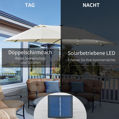 Ovale Zonwering – Schaduwdoek – Terrasdoek – Zonnescherm – Buitenluifel – Crème Kleur – 440 x 256 cm – Weerbestendig Materiaal