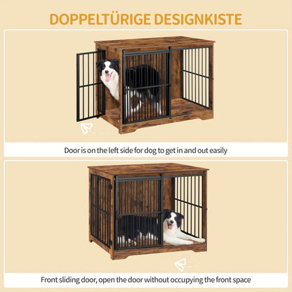 Houten Hondenbench – Hondenkooi – Hondenhok – Hondenkennel – Hondenkooi Wit – Duurzaam Met Stalen Frame – Ruim Tot 100 kg