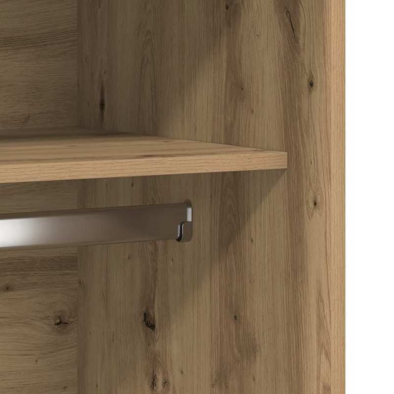 Kledingkast – Kledingrek – Garderobekast – Kledingopberger – Kledingmeubel – Bewerkt Hout – Compact 100x50x200 cm – Freestanding & Lichtgewicht