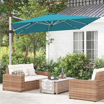 Vierkante Parasol – Tuinparasol – Terrasparasol – Balkonparasol – Marktparasol – 300x300 cm – 360° Draaibaar Met Kantelfunctie – Water- en UV-Bestendig Polyester Doek – Blauw
