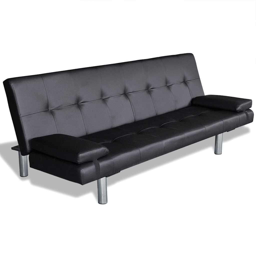 Slaapbank – Bedbank – Slaapstoel – Logeerbed – Bank – Verstelbaar – Polyester Bekleding – Inclusief 2 Kussens