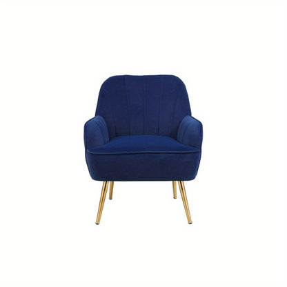 Leisure Fauteuil – Relaxstoel – Velvet Stoel – Leesstoel – Zitsfauteuil – Donkerblauw – Zacht Velvet – Compact Ontwerp