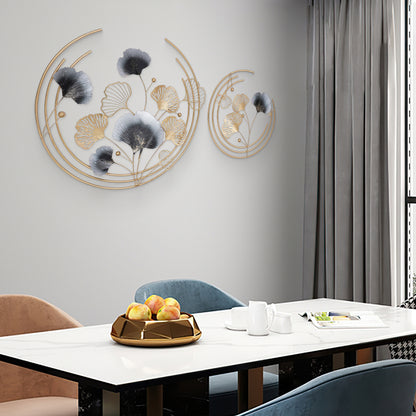 Muurdecoratie – Wanddecoratie – Wandbord – Wandkunst – Wandversiering – Gouden 3D Metalen Design – Set Groot 69cm & Klein 47cm