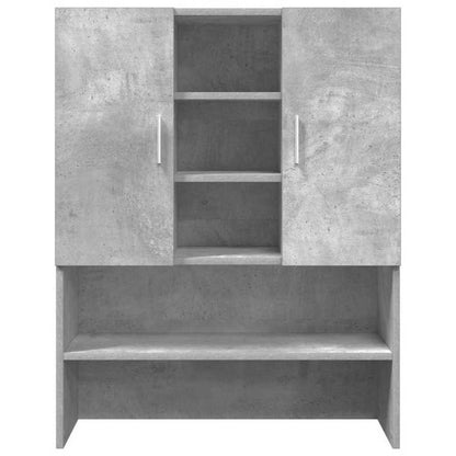 1pc Washing Machine Cabinet, Toilet Cabinet Above Washing Machine Toilet, Washing Machine Cabinet, Toilet Cabinet, Metal Wood Material. Washing Machine Cabinets 2pcs Processed Wood Concrete Grey.